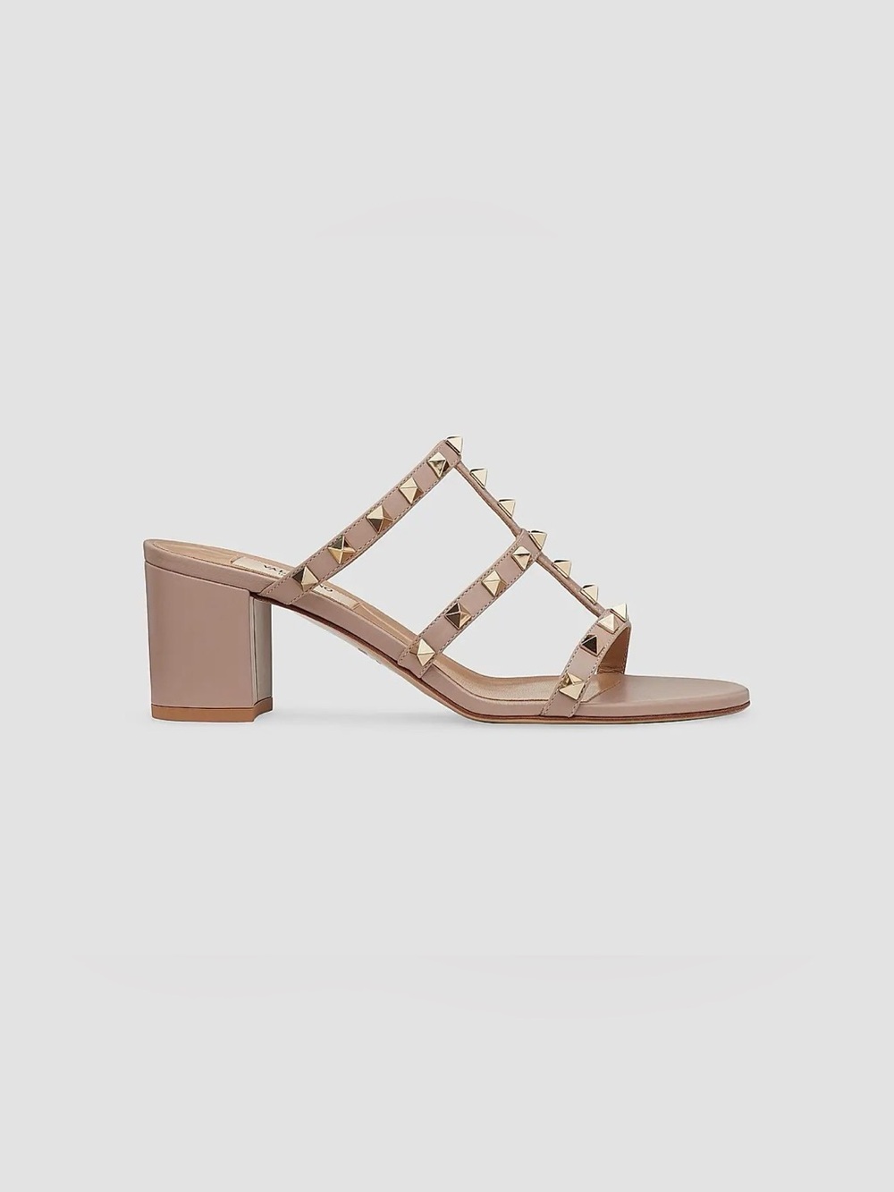 Valentino Garavani Rockstud Calfskin Leather Slide Sandals